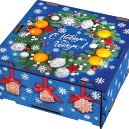 Подарок для детей с конфетами Конфетная коробка "Новогодний декор"