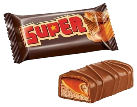 Батончик SUPER с нугой и мягкой карамелью 40г