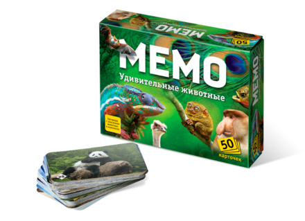 Мемо "Удивительные животные" (50 карточек)