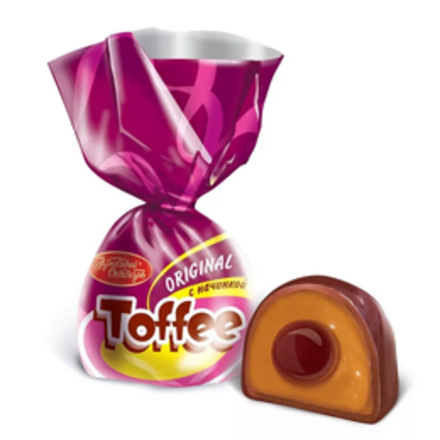 Toffee Original 18 г Конфеты из сливочной карамели и карамельно-шоколадного желе, глазированная