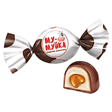 Му-Муйка 12 г Конфета с молочно-желейной начинкой с ярко выраженным вкусом сливок.
