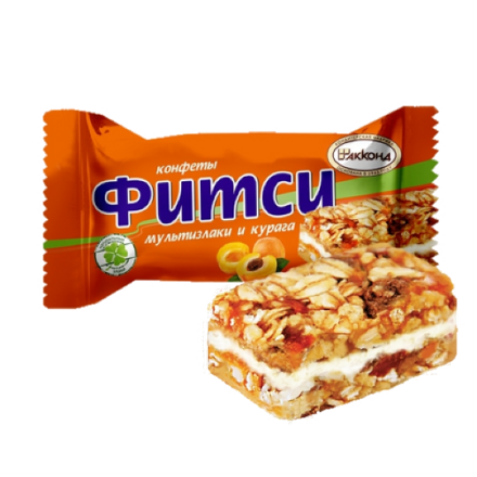 Фитси мультизлаки и курага глазированные 22г Зерновые конфеты на основе злаков и воздушного риса, в шоколадной глазури
