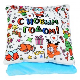 Подарок для детей Плед подушка С Новым Годом!